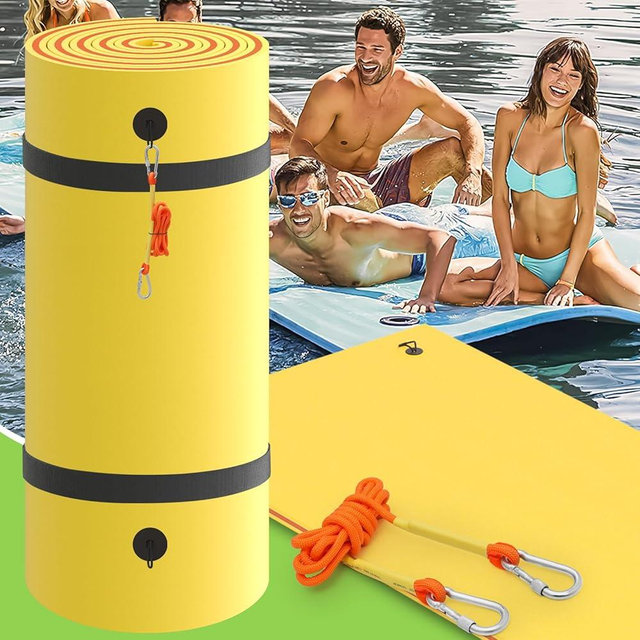 Magshion 18x6 Ft Extra-Large Floating Water Mat, Spacious Pool Float Pad for Lakes, Includes Elastic Tow Rope & Storage Straps