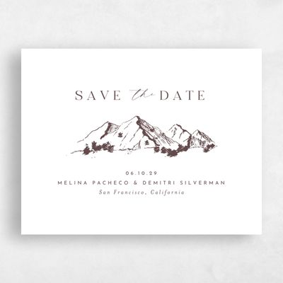 Chocolate, Brown Wedding Save the Date - Crispin Landscape