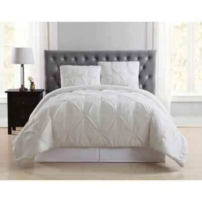 Truly Soft Pleated Full/Queen Duvet Cover Set in Ivory