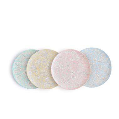 Dorotea Hand Painted Salad Plate, 8-Inch, Set of 4, Assorted