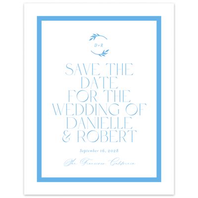White Bordered Wedding Digital Save the Date - Orvieto Portrait