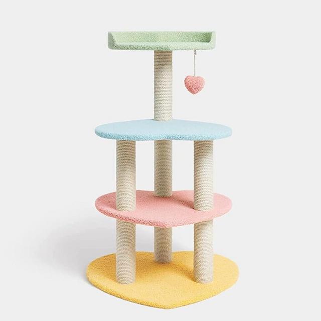 VETRESKA Cat Tree Cat Tower 39.4'' for Indoor Cats with sisal Covered Scratching Posts and Sweetheart Shape Platform, Multi-Level Cat Tower Activity Center Furniture for Kittens Cats and Pets