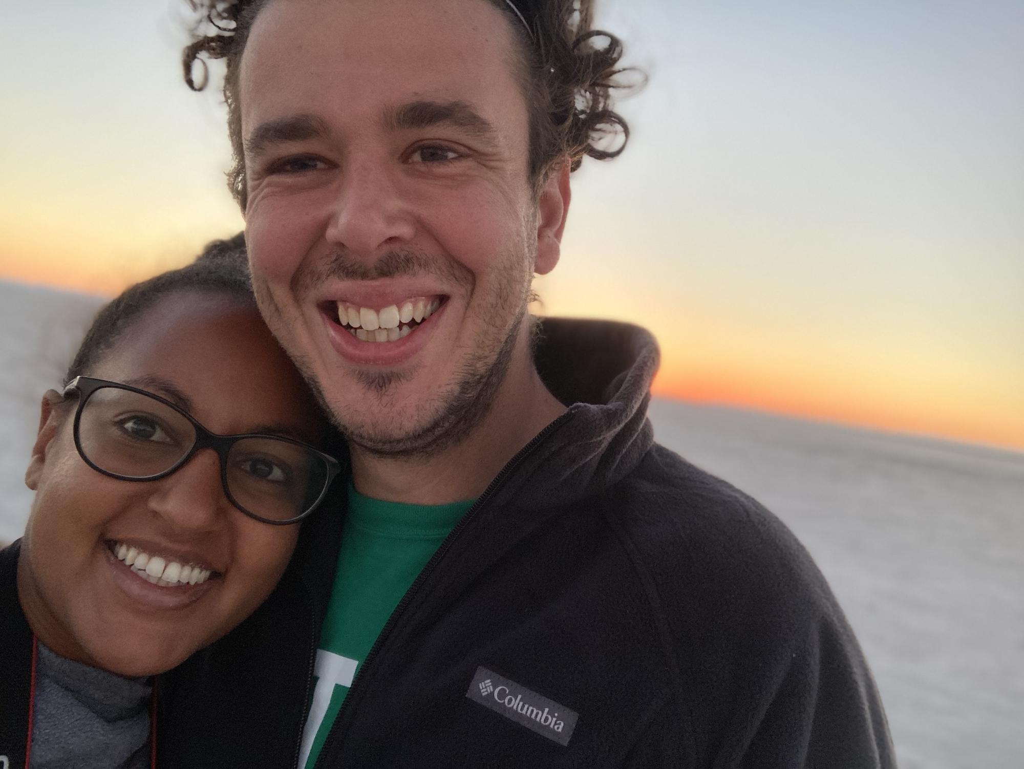 Watched the sunrise over the Bonneville Salt Flats in Utah