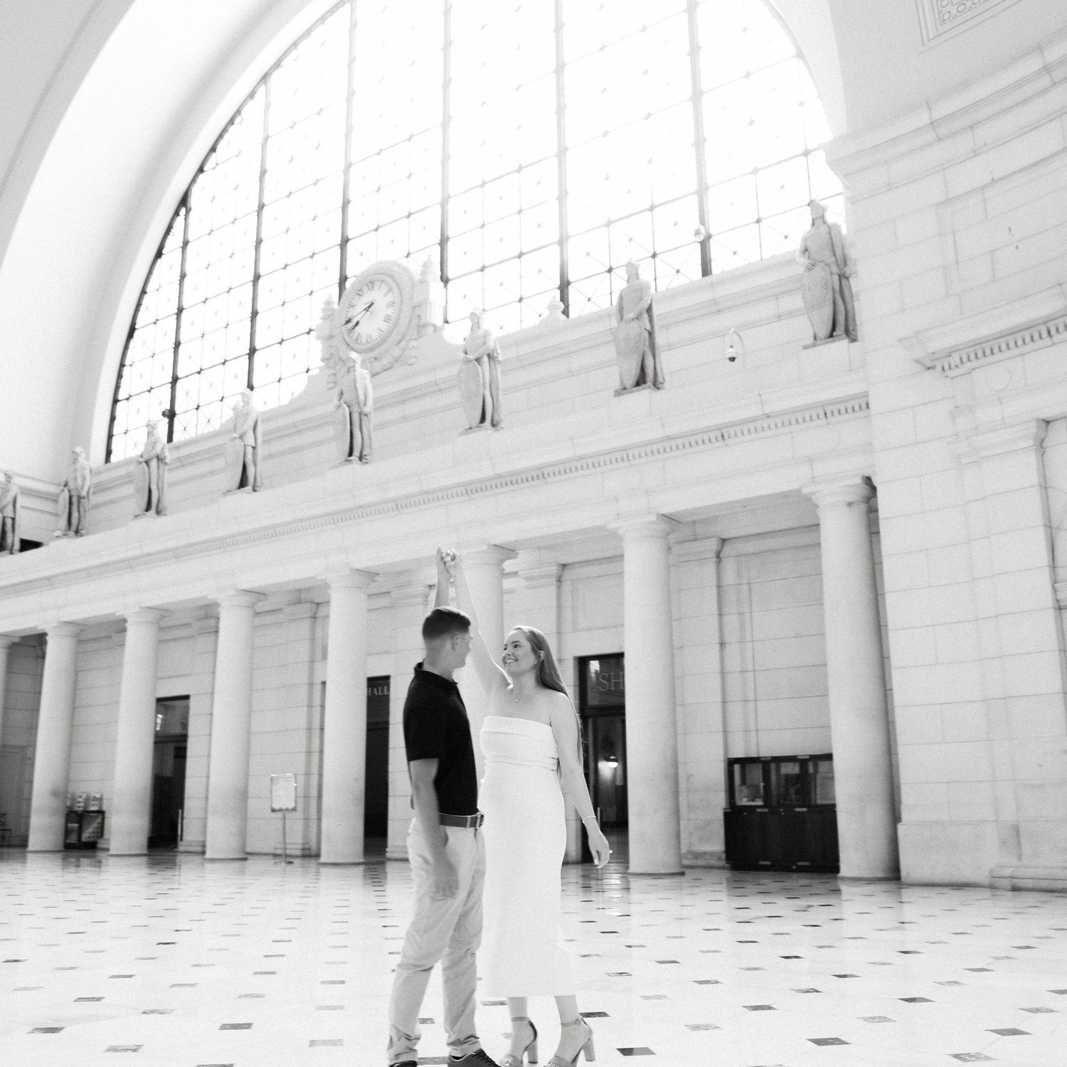 Engagement photos taken at Union Station in DC