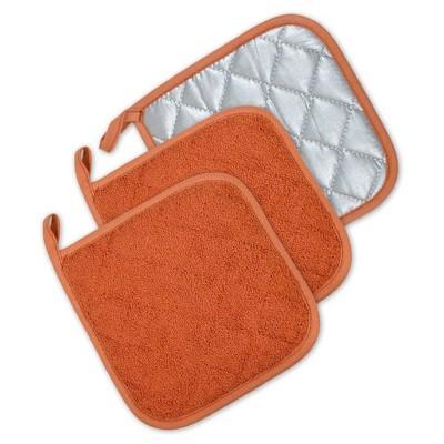 3pk Orange Potholder (7"x7")- Design Imports