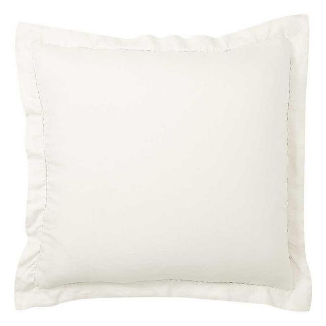 Classic Ivory Belgian Flax Linen Euro Shams, Set of 3