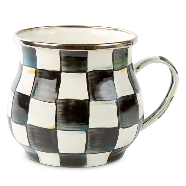 MacKenzie-Childs Courtly Check Enamel Mug