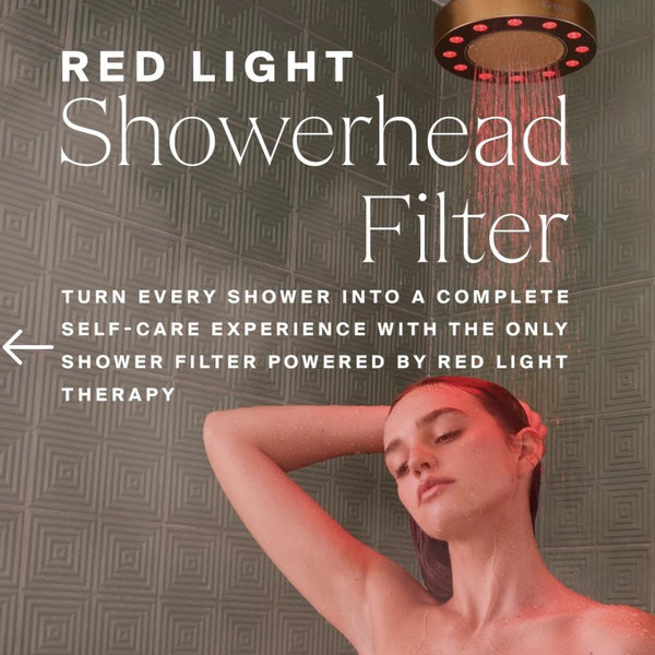 Red Light Showerhead Filter - Black