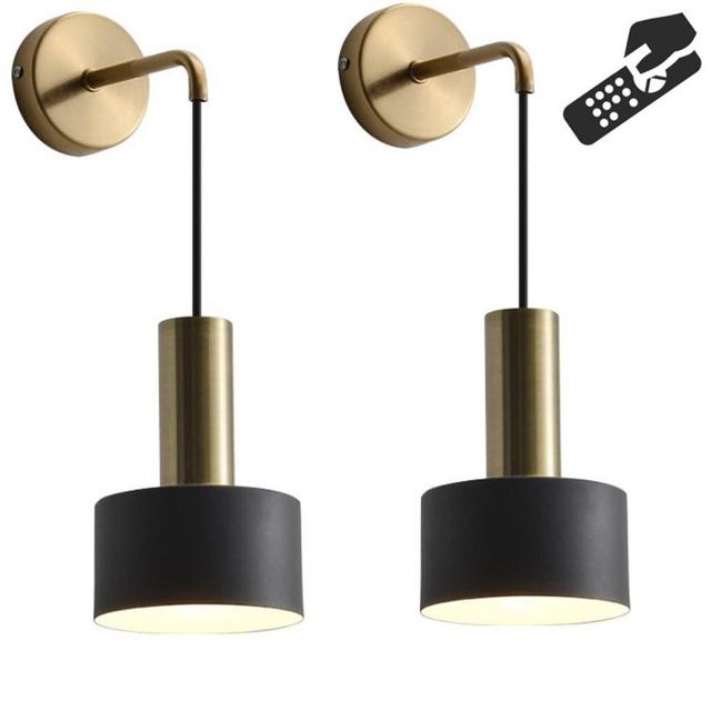 GYY Battery Operated Wall Lights Indoor with Remote,2 Pieces of Bedroom Bedside Chandelier Modern Minimalist LED Light Luxury Living Room Study Wall Lamp Porch Staircase Aisle Lamps