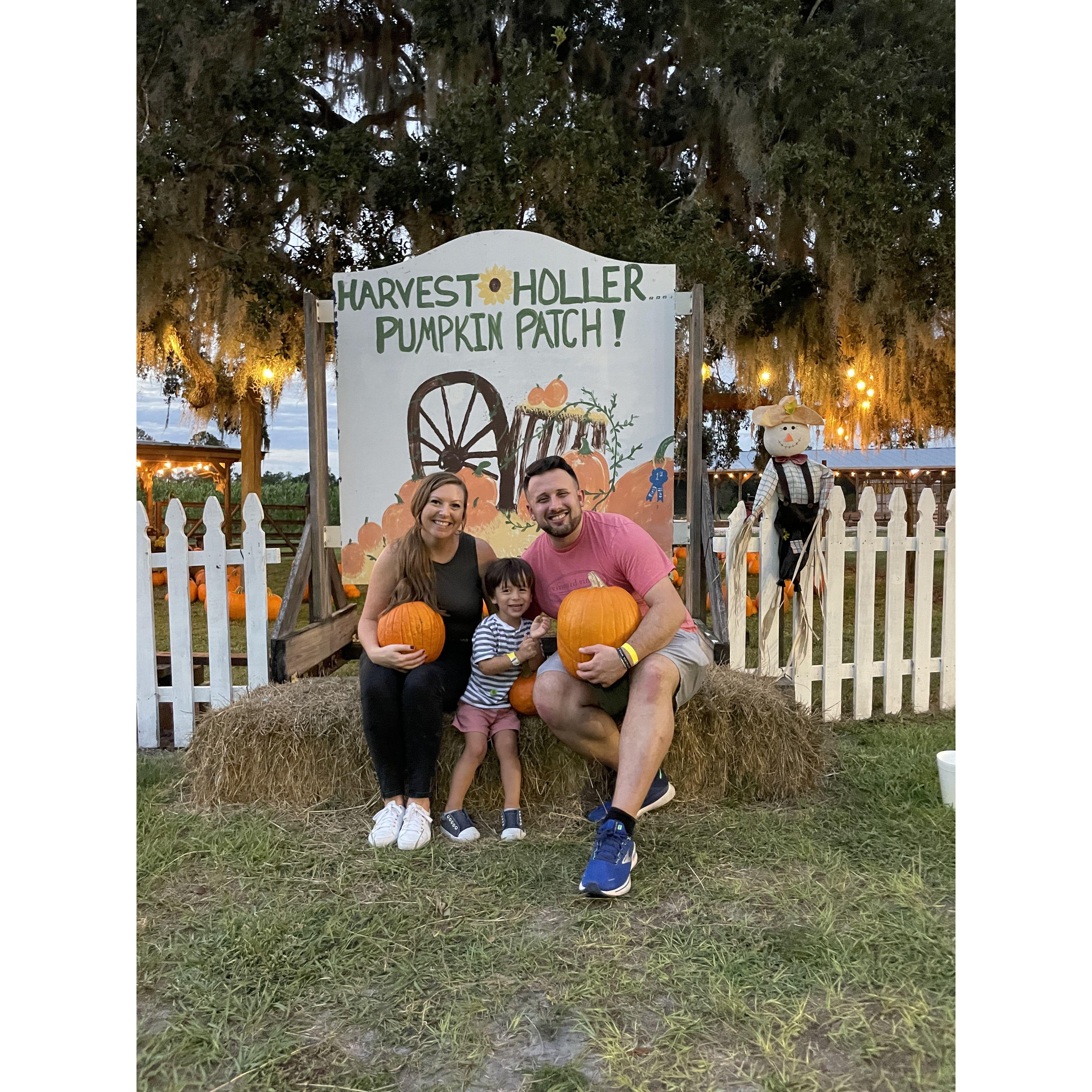 Pumpkin shopping with Jackson in 2023