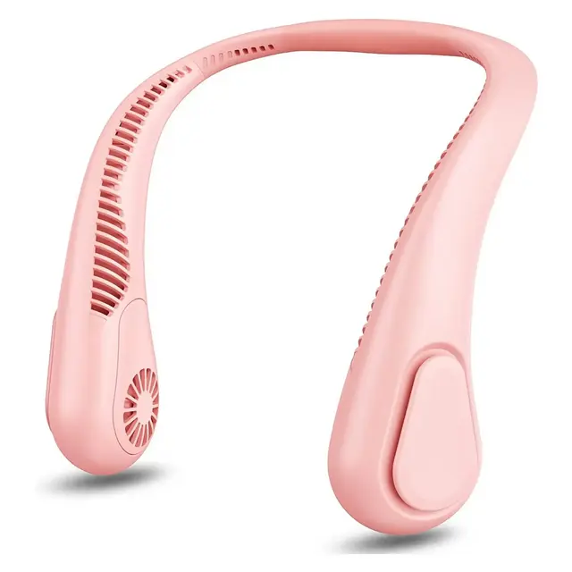 Panergy Bladeless Neck Fan Portable Personal Fan 5000mAh Rechargeable Battery Operated Wearable Fan - Pink