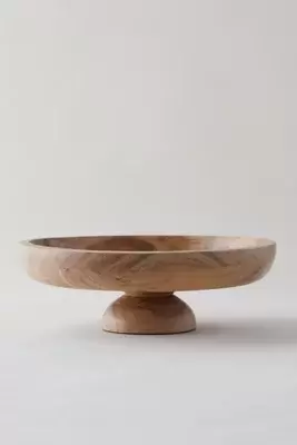 Acacia Wood Footed Serving Bowl
