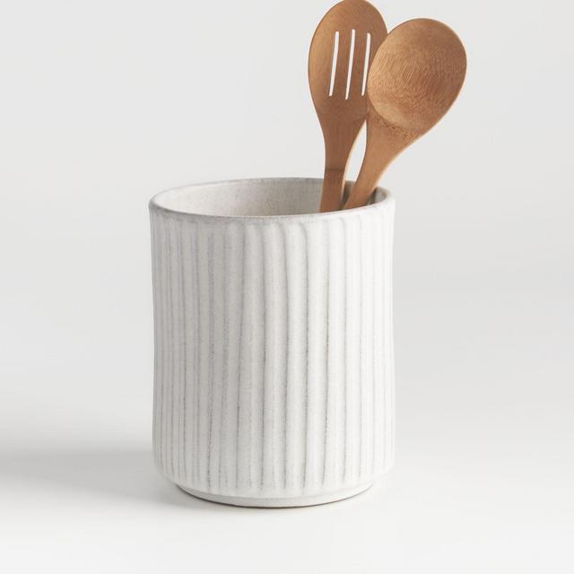 Lilou Matte White Utensil Holder