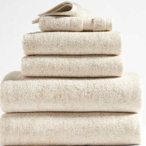 Set of 6 Beige Fleck- Organic Turkish Cotton Towels