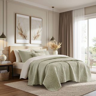 Botanical Leaves 3-Piece Quilt Set