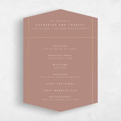 Brown Diamond Wedding Program - Corwin Foil
