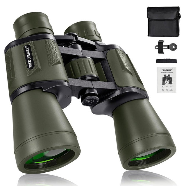 20x50 Hunting Binoculars for Adults High Powered with Low Light Night Vision - 28mm Large Eyepiece Professional Binoculars for Bird Watching Hiking Travel with BAK4 Prism FMC Lens, Green