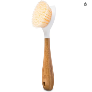 Full Circle Be Good - Bamboo Handle Dish Brush – Sustainable Kitchen Cleaning with Tough Bristles - Natural Dish Scrubber, Nonstick & Cast Iron Cleaner - Long Handle Brush for Dishes, Pots, and Pans