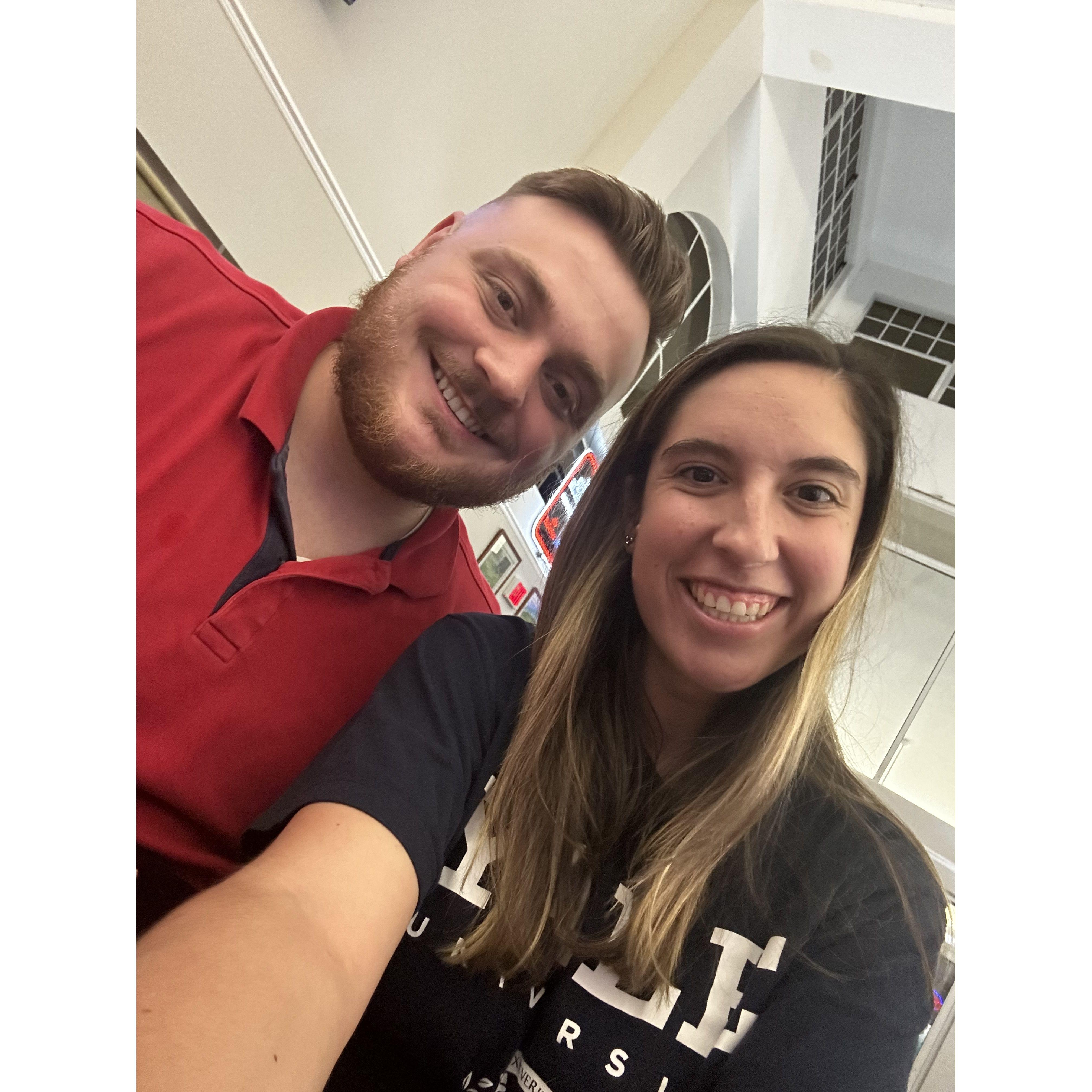 I’m back in America, December 2023! No more long distance! Blake wore the same shirt again.