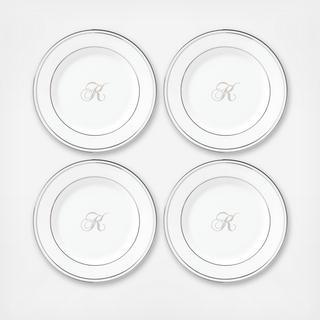 Federal Platinum Script Tidbit Plate, Set of 4