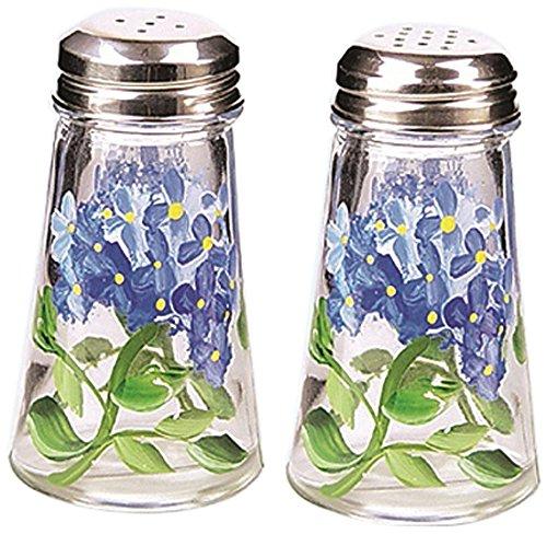 Grant Howard Hand Painted Tapered Salt and Pepper Shaker Set, Blue Hydrangeas, Blue