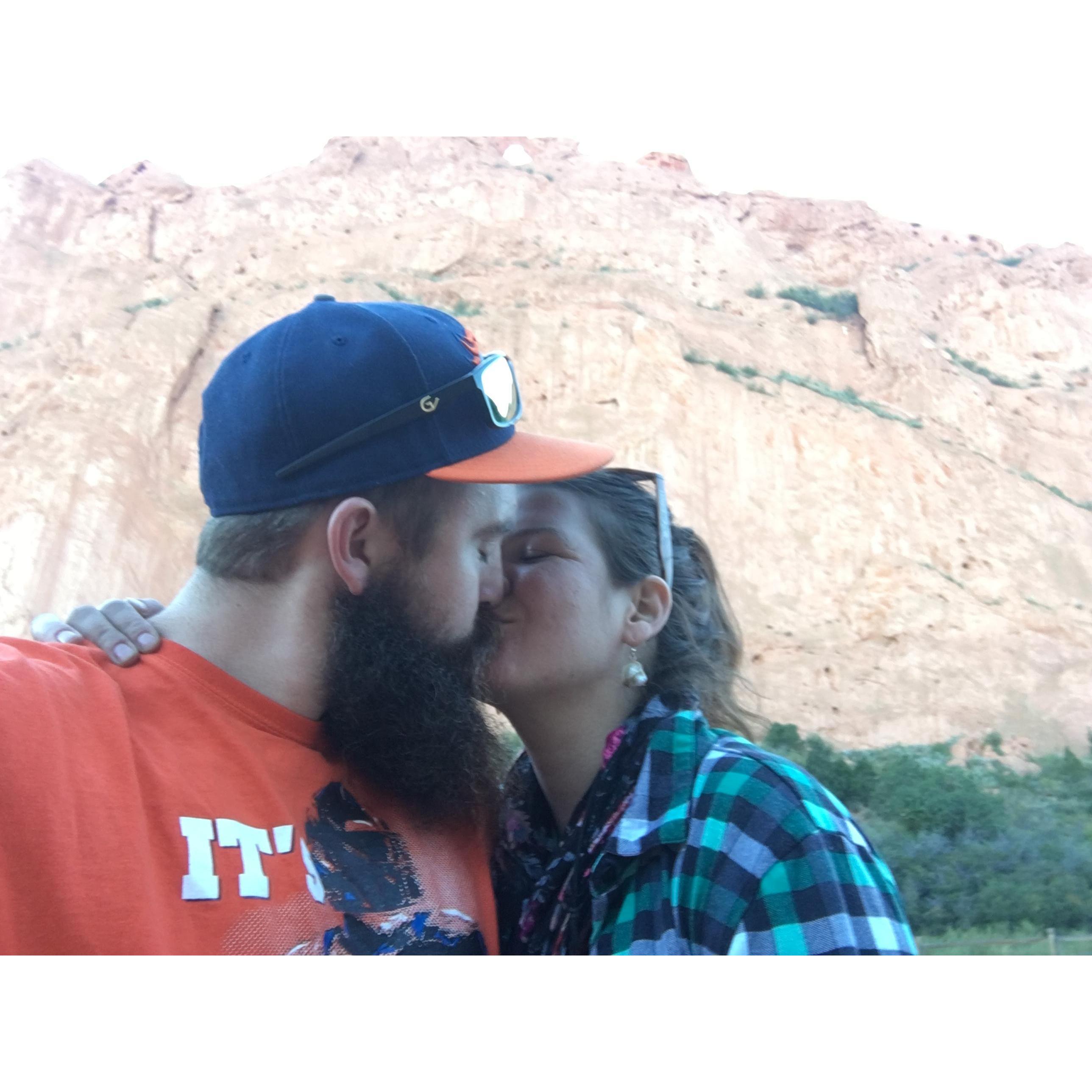 Garden of the Gods kissing camels remake.