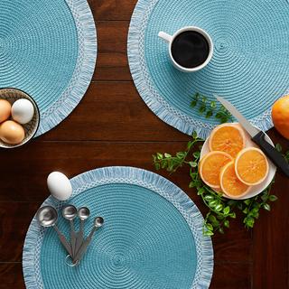 Round Fringe Woven Placemat, Set of 6