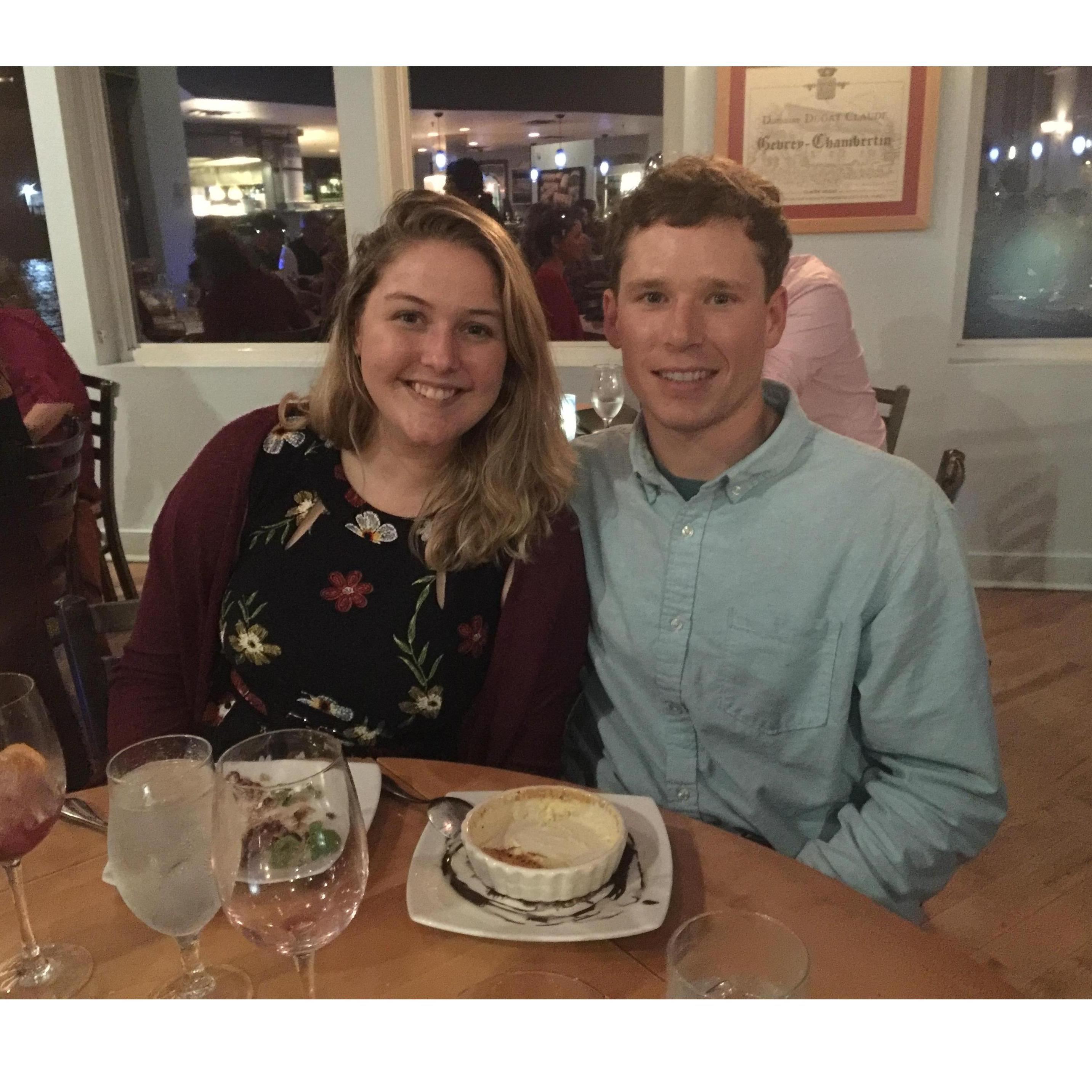 Dinner with our family to celebrate our engagment