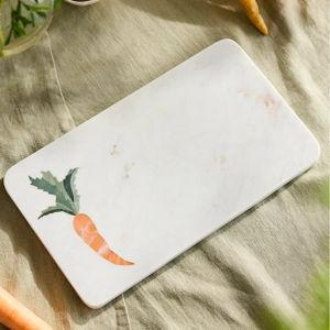 Carrot Inlay Marble Serving Board