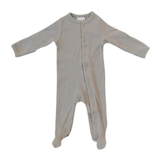 Sagebrush Organic Cotton Ribbed Footed Snap One piece