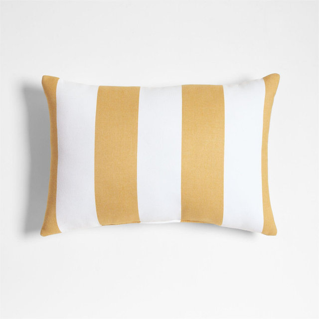 Sunbrella ® 20"x13" Cabana Wheat Yellow Stripe Outdoor Throw Pillow