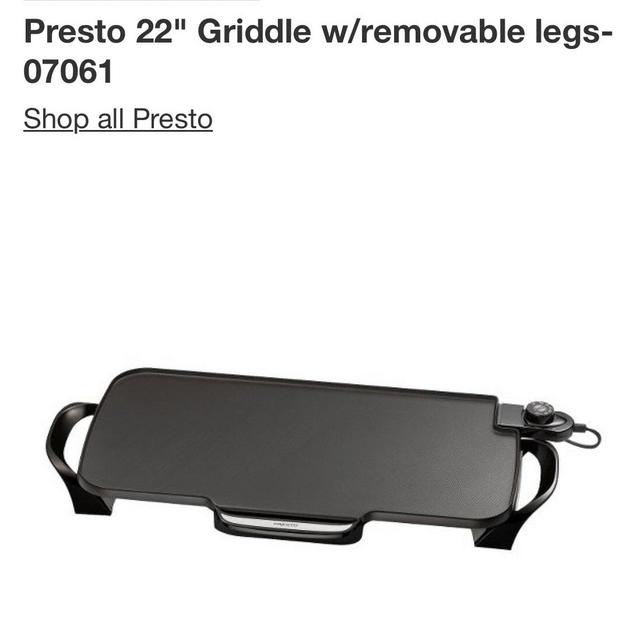 Presto 22" Griddle w/removable legs- 07061