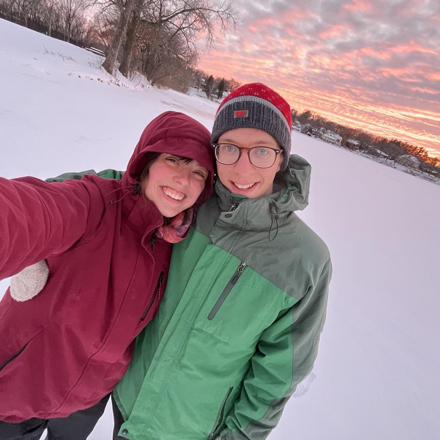 It's easier to stay warm outside together:)
