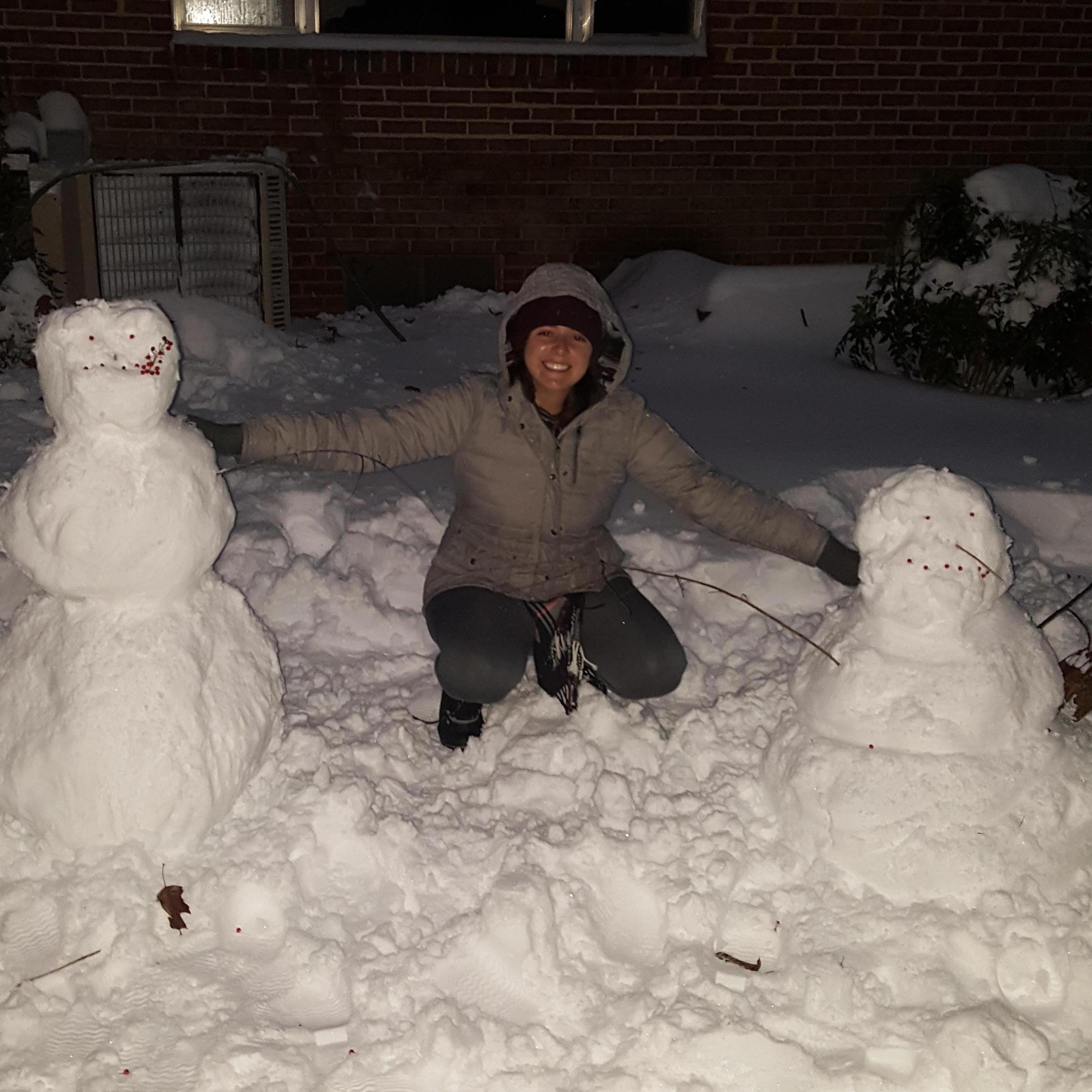 Our first snowmen! We named the Raul and Ricardo!