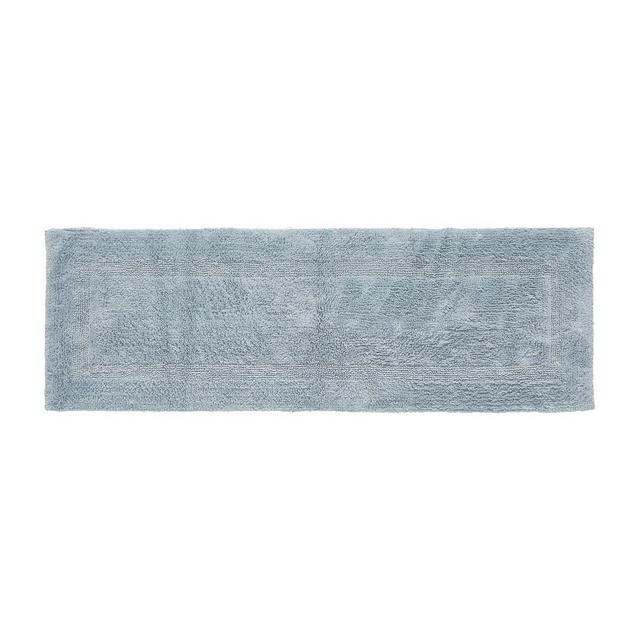 Better Trends Lux 100% Cotton Tufted Solid Reversible Bath Rug 20" x 60" Runner - Blue