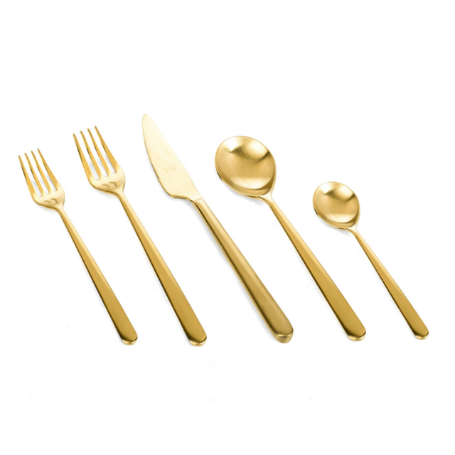 Flatware set 5pcs Linea Oro Ice
