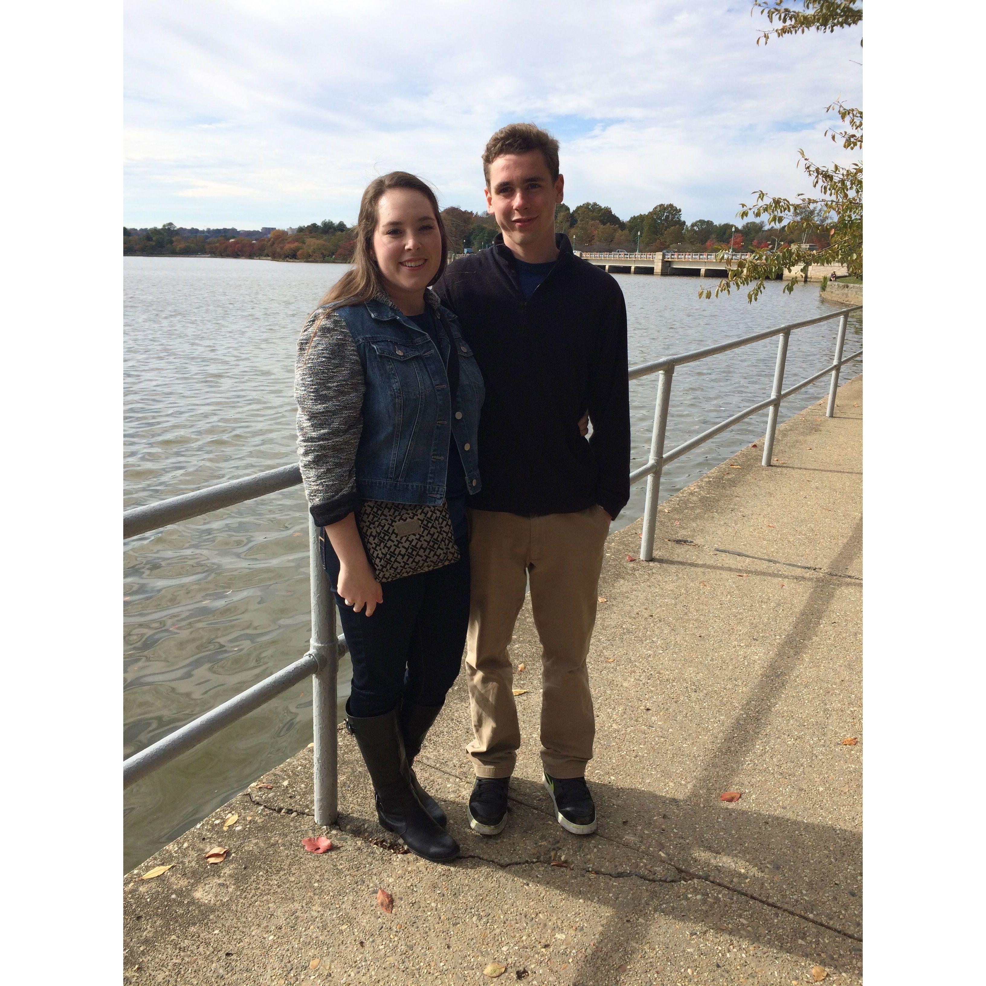 Olivia and Vince enjoying a day of monumenting and the Tidal Basin in D.C.