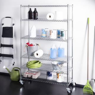 Detroit 6-Shelf Rolling Wire Rack