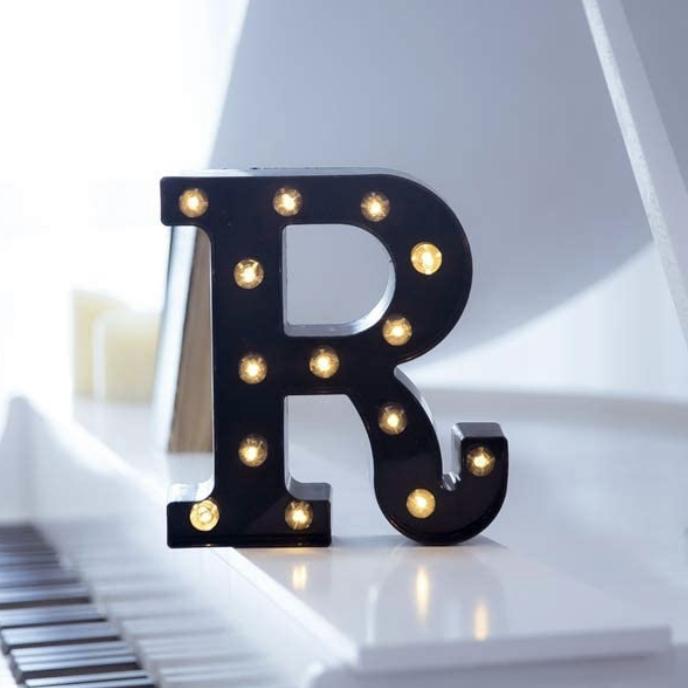 Foaky Black LED Marquee Number Lights Sign Light Up Marquee Number Lights Sign for Night Light Wedding Birthday Party Battery Powered Christmas Lamp Home Bar Decoration