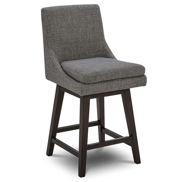 CHITA Counter Height Swivel Barstool, Upholstered Bar Stool, 26" H Seat Height, Fabric in Fog