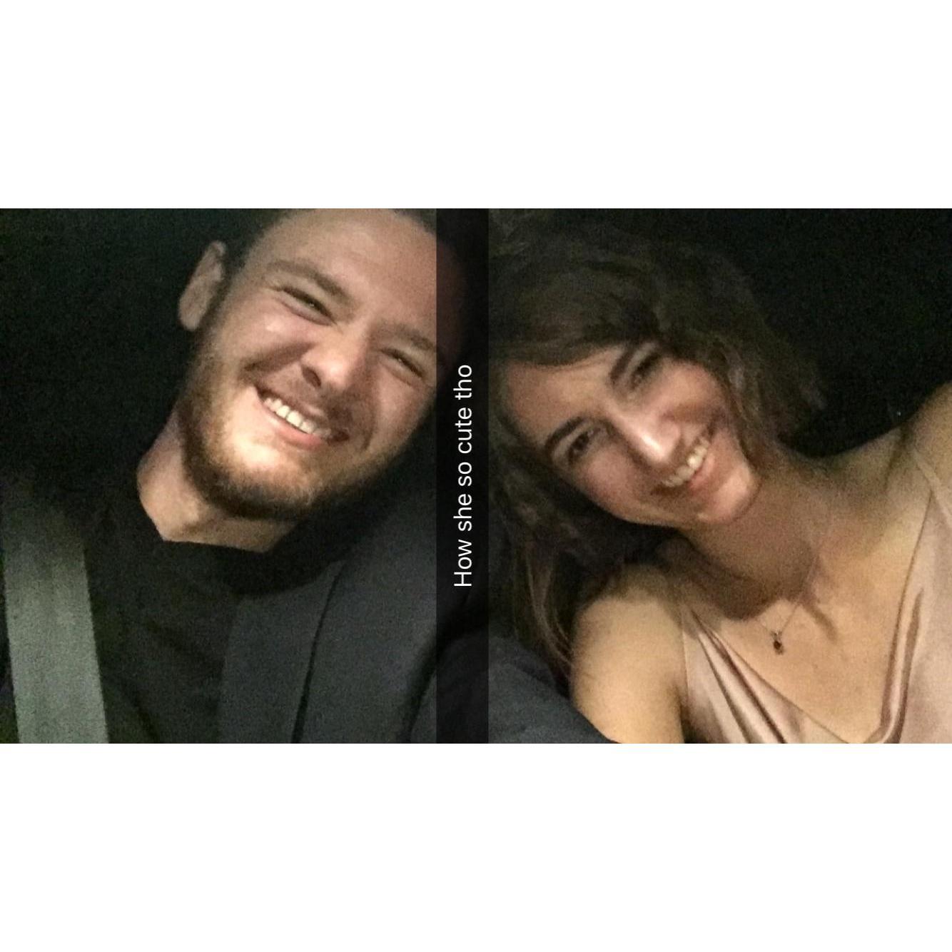 A snapchat selfie from our first date!