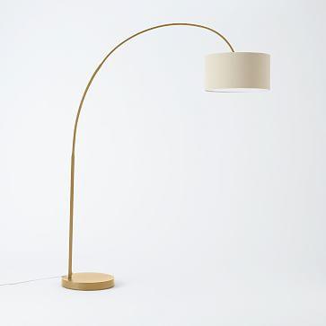 Overarching Linen Shade Floor Lamp