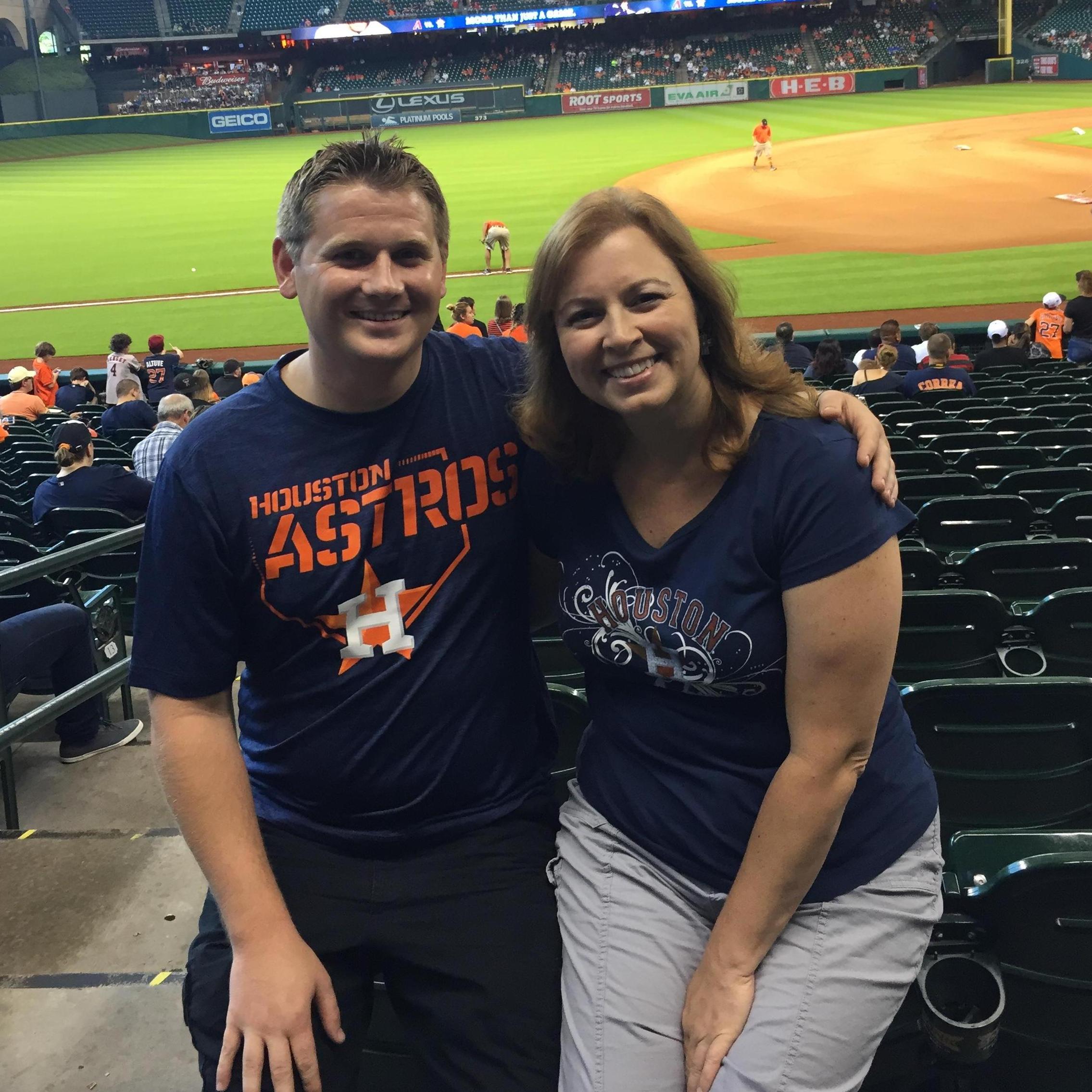 Our first baseball game, Go Astros!
