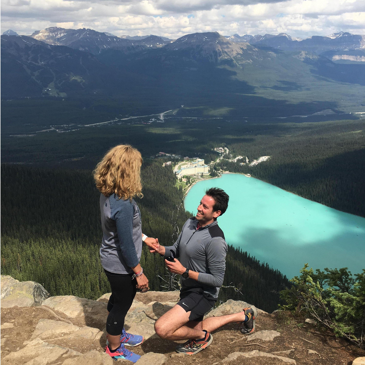 The surprise proposal, after a 6 mile hike :)