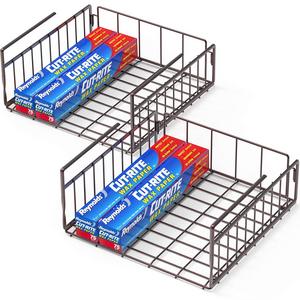 Simple Houseware - 2 Pack - SimpleHouseware Under Shelf Basket, Bronze