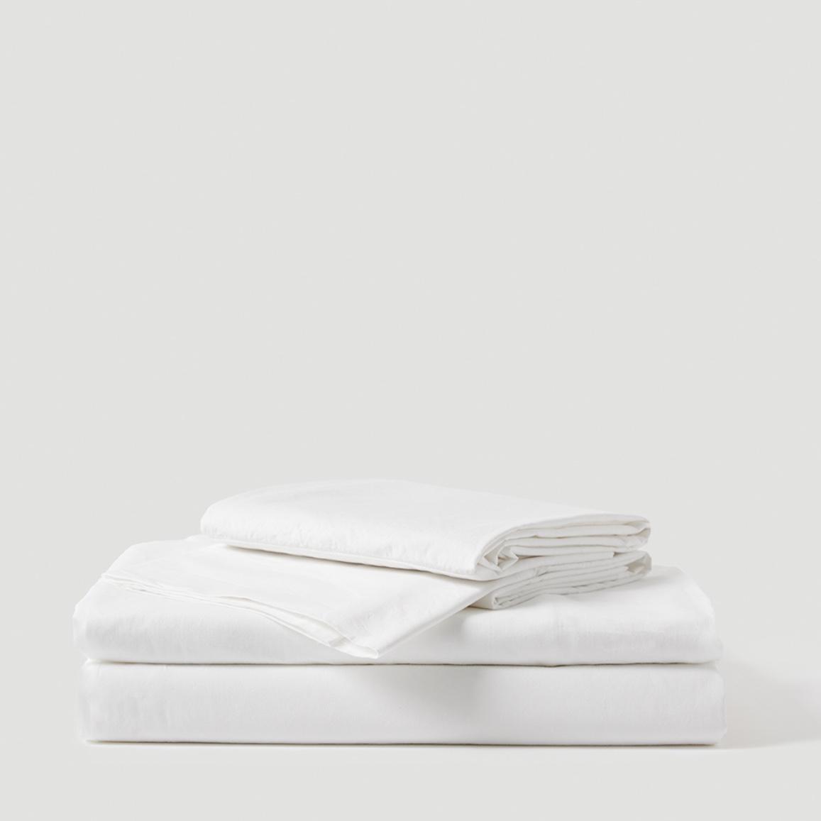 PACT Home White Organic Cool-Air Percale Sheet Set Cal King