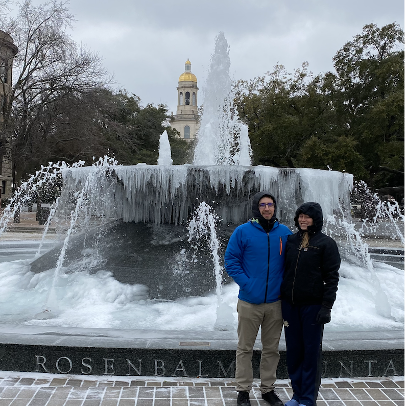 One of the first days of Sno-vid 2021 on Baylor's campus. We will forever be grateful to the Collins for adopting us this week.