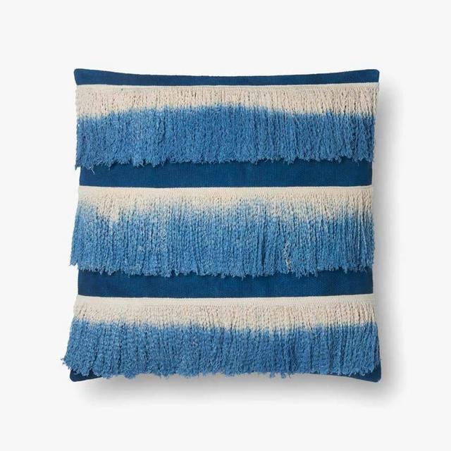 Indigo Fringe Ombre Pillow