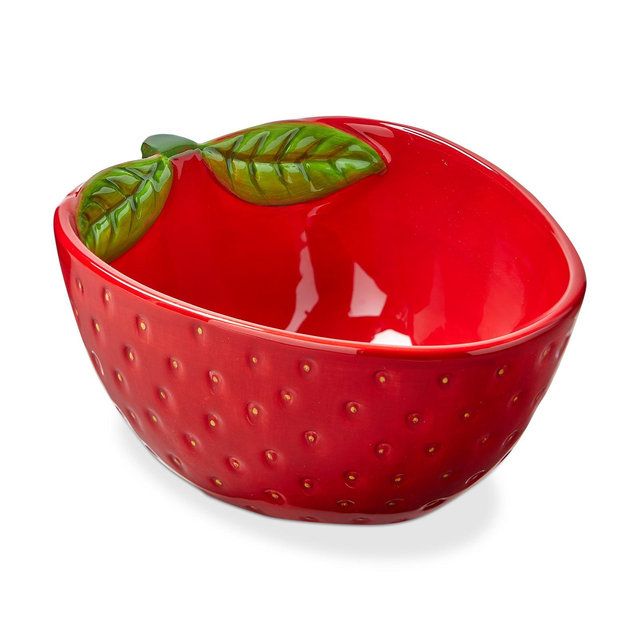 Tag Strawberry Snack Bowl - 26oz Dishwasher-Safe Dining Bowl, 6.75"L x 5.5"W x 3.25"H, Perfect for Everyday Use