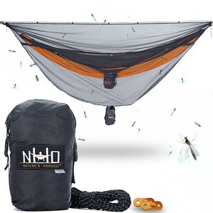 Nature's Hangout Hammock Bug & Mosquito Net - 360 Degrees of Portable Insect Protection for Backpacking & Camping. Netting Fits Nearly All Outdoor Double & Single Hammocks